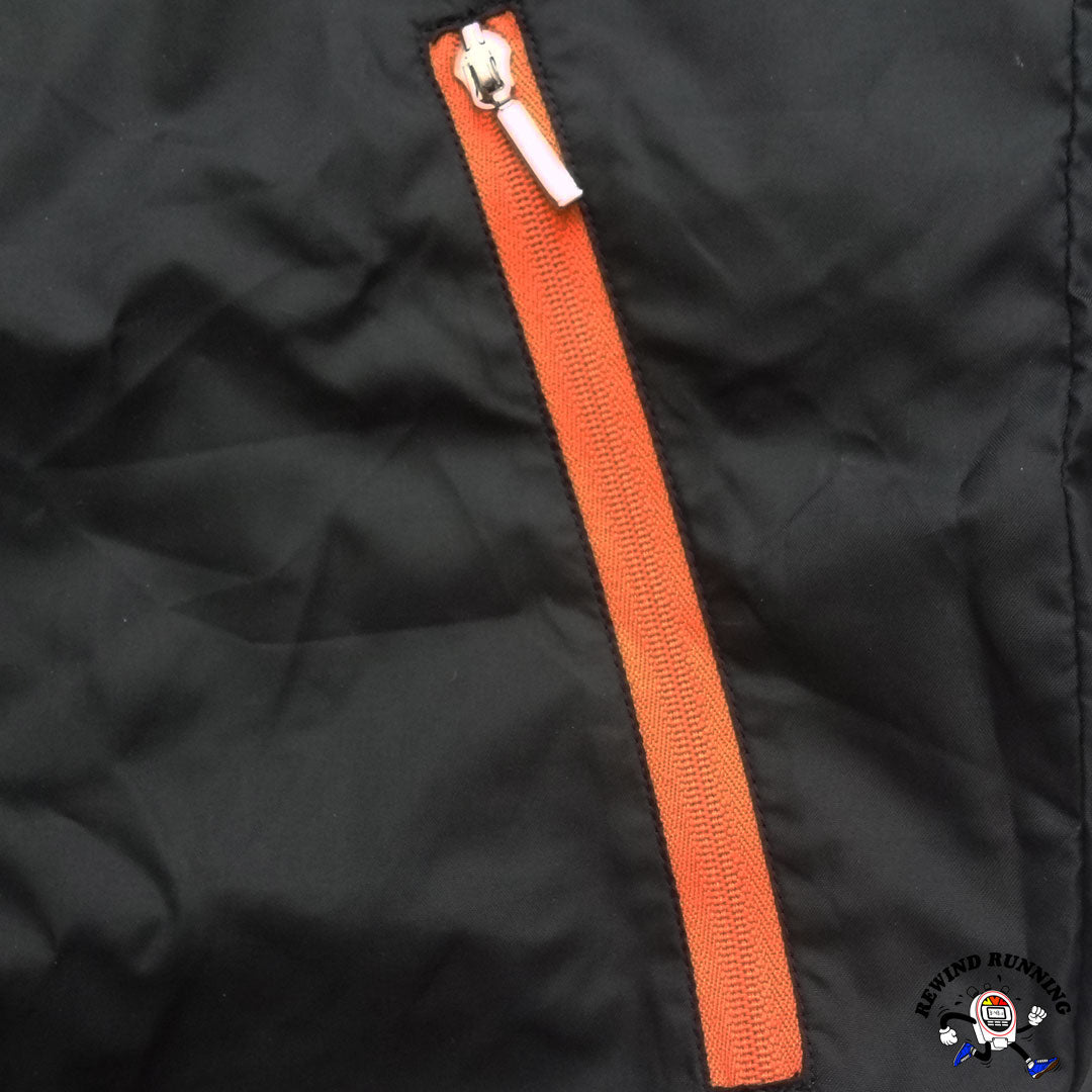 Adidas Vintage 70s 80s Men's M Trefoil Track Jacket Black Orange Zip Descente Pocket detail