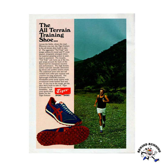 Asics Onitsuka Tiger Enduro 1977 Men's vintage running shoes print ad