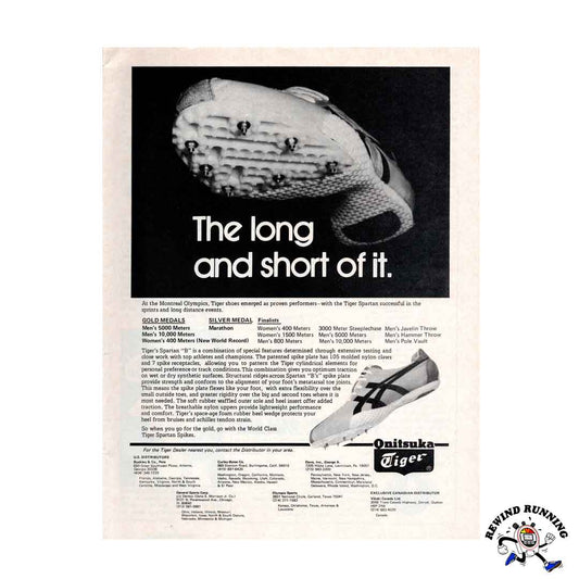 Asics Onitsuka Tiger Spartan 1977 Men's vintage running track shoes print ad