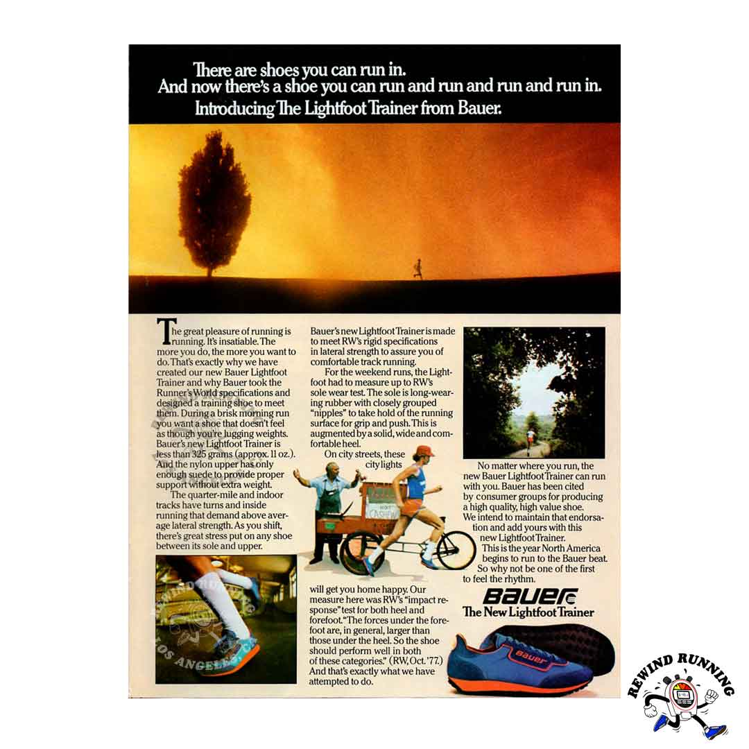 Bauer Lightfoot Trainer 1978 Vintage Running Shoes 70s Sneakers Print Ad Hockey