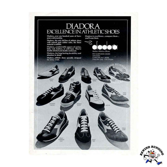 Diadora Excellence in Athletic Shoes 1978 Men's Vintage Running 70s Sneakers Print Ad