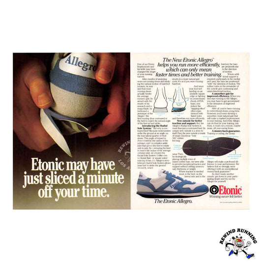 Etonic Allegro 1983 Vintage Running Shoes 80s Sneakers Print Ad