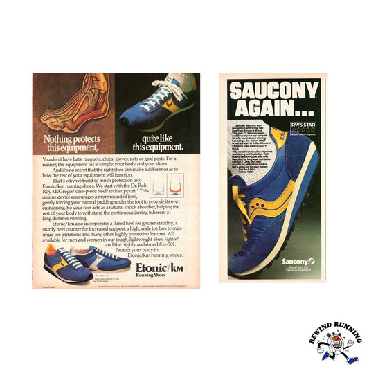 Saucony Again Trainer 1980 & Etonic Street Fighter KM vintage sneakers ad