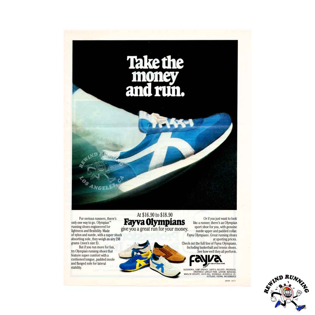 Fayva Olympians 1980 Vintage Running Shoe Sneaker Print Ad