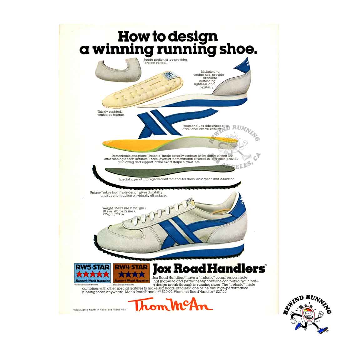 Jox ‘Road Handlers’ 1980 running shoes vintage sneaker print ad
