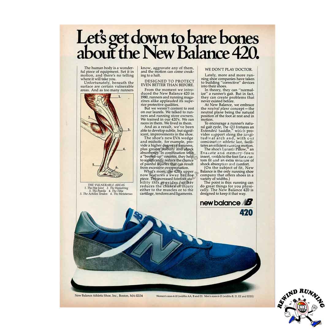 New Balance 420 Vintage Running Shoes 80s Sneaker Print Ad from