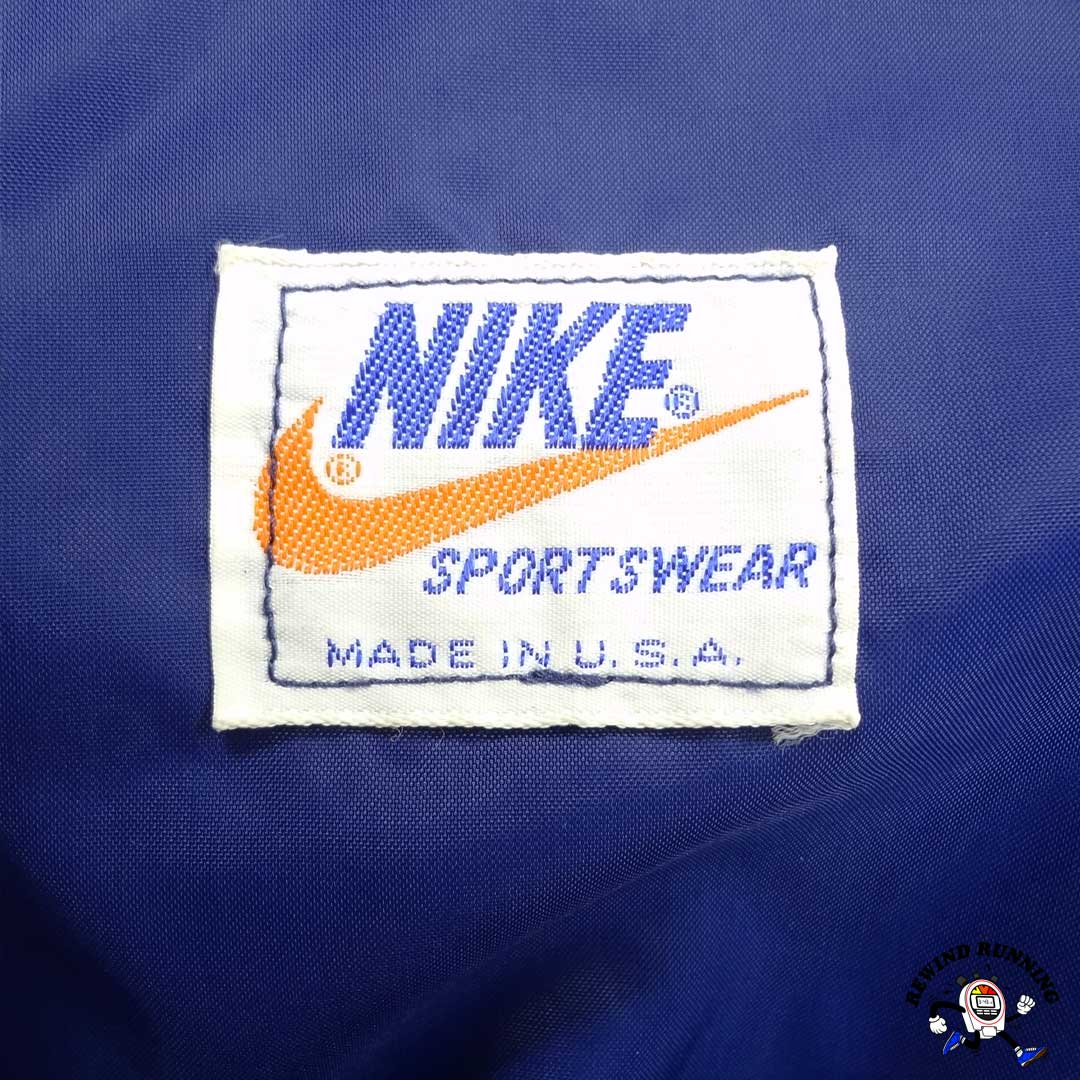 Nike Vintage Men's XL 'Orange Tag' Blue Orange Windbreaker 70s 80s Zip Pullover Track Jacket Inner Nike Made in USA Label