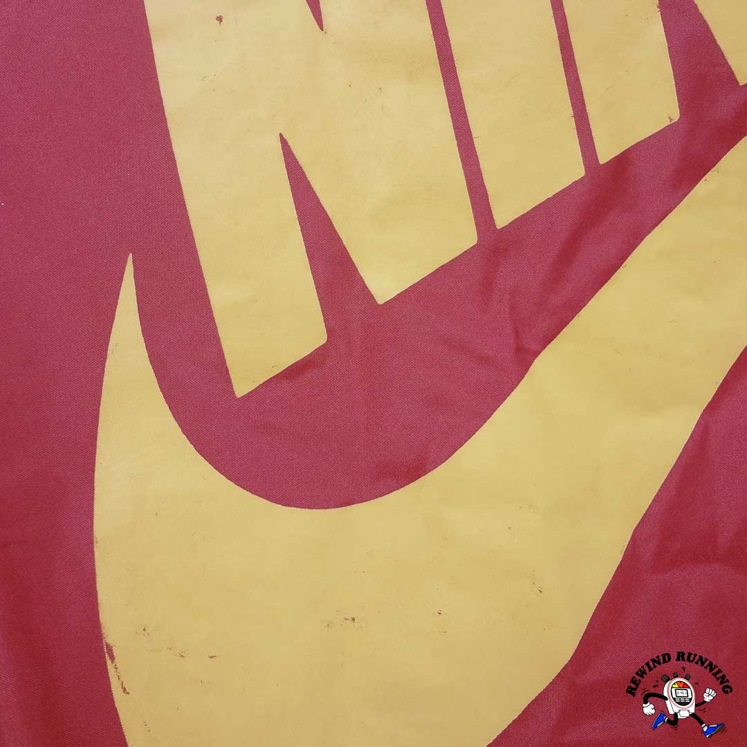 Nike Vintage Men's M 'Orange Tag' Burgundy Tan Windbreaker 70s 80s Zip Pullover Track Jacket Rear Nike Logo