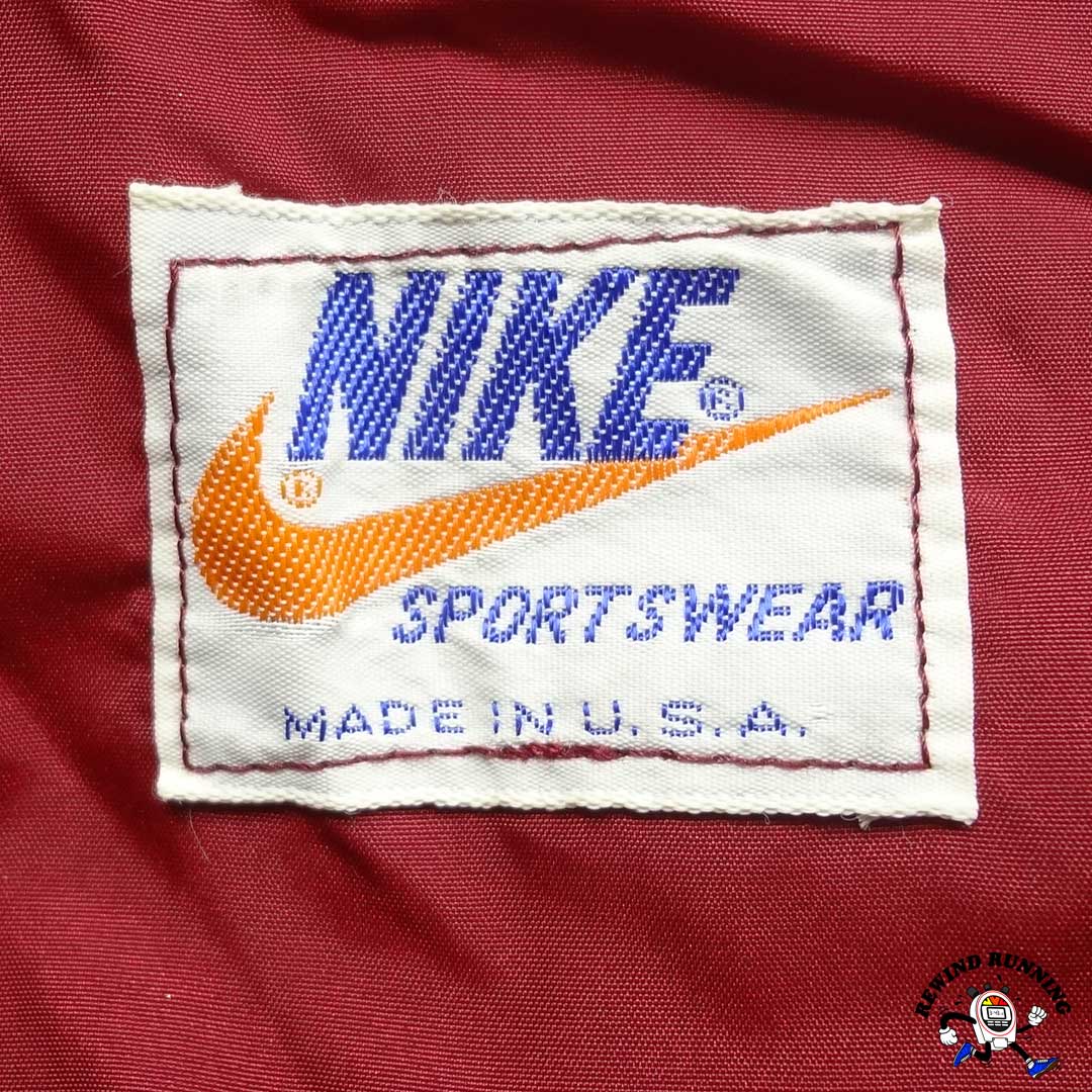 Nike Vintage Men's M 'Orange Tag' Burgundy Tan Windbreaker 70s 80s Zip Pullover Track Jacket Nike Inner Label