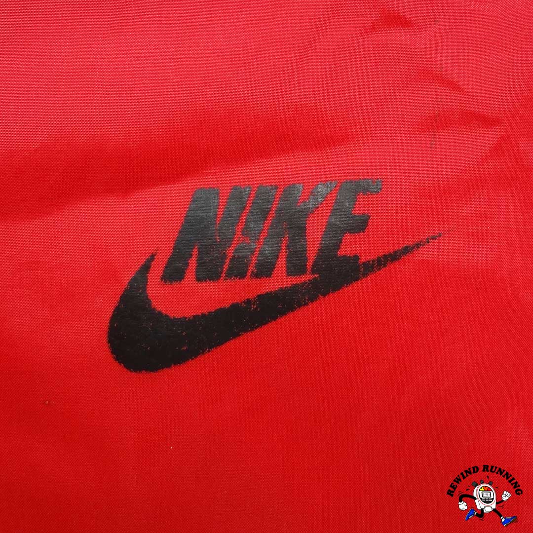 Nike Vintage Men's L 'Blue Tag' Red Black White Windbreaker 80s Zip Pullover Track Jacket Front Logo