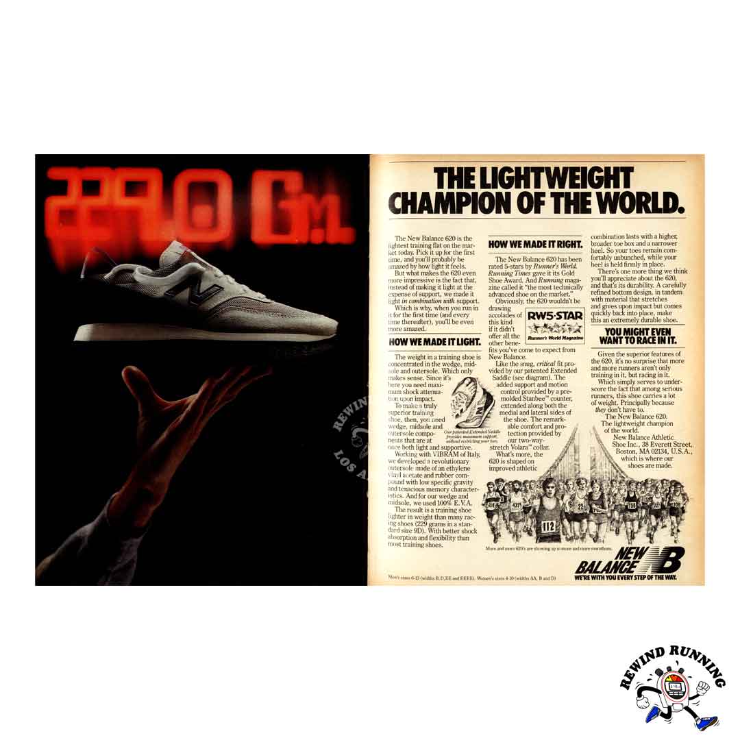 New Balance 620 running shoes 1980 vintage sneaker print ad