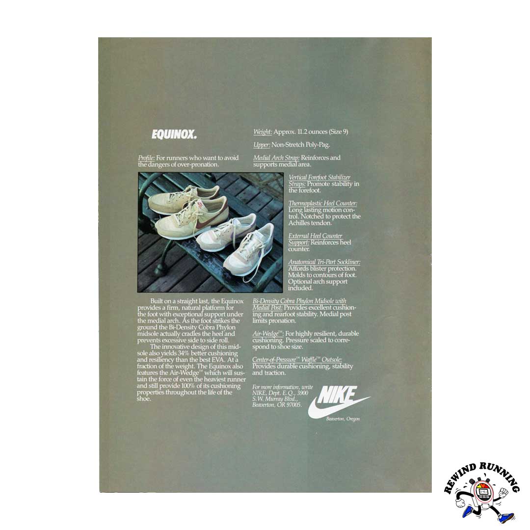 Nike Equinox 'Safe Passage' 1984 Vintage Sneaker Classic Brooklyn Bridge 80s Running Shoe Print Ad