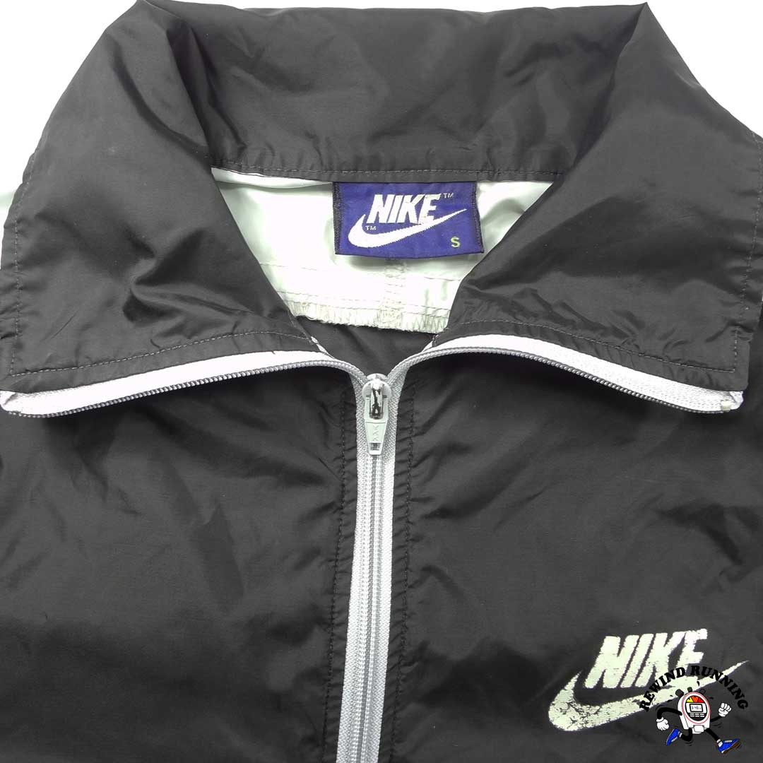 Nike OG Vintage Men's Black Gray White 80s Track Jacket Label and Nike Logo
