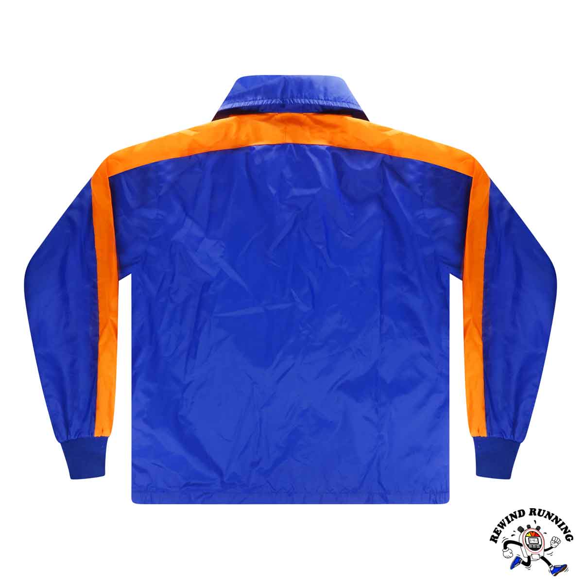 Nike Vintage Men's XXL 'Orange Tag' Blue Orange Windbreaker 70s 80s Zip Pullover Track Jacket Back
