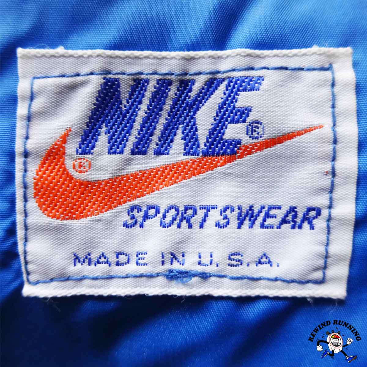 Nike Vintage Men's XXL 'Orange Tag' Blue Orange Windbreaker 70s 80s Zip Pullover Track Jacket Made in USA Label