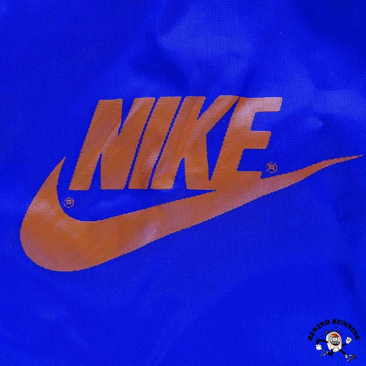 Nike Vintage Men's XXL 'Orange Tag' Blue Orange Windbreaker 70s 80s Zip Pullover Track Jacket Front Logo
