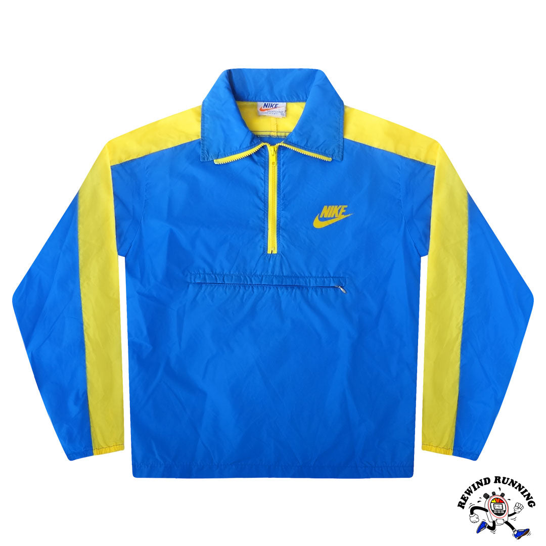 Nike OG Vintage 'Orange Tag' 1/4 Zip Pullover Windbreaker 70s 80s Blue Yellow Track Jacket Anorak