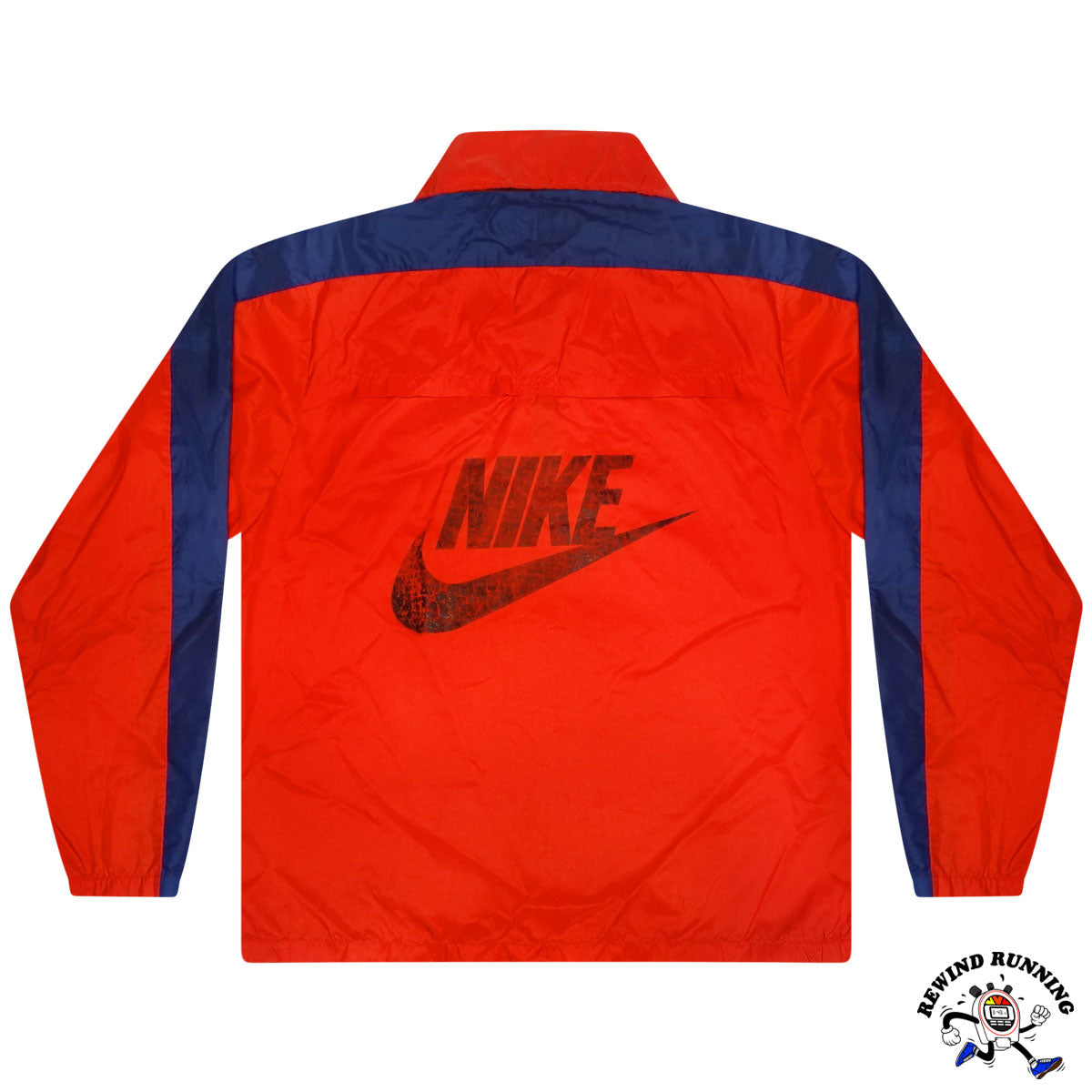 Nike OG Vintage 'Orange Tag' Zip Pullover Windbreaker Pinwheel Era 70s 80s Red Blue Track Jacket Anorak Distressed Large Front Nike Logo Distressed