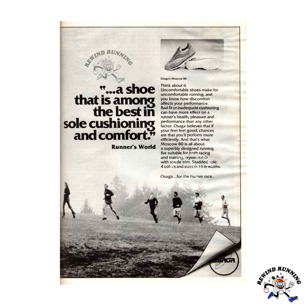 Osaga Moscow 80 Vintage 1977 Running Shoes Sneakers Print Ad