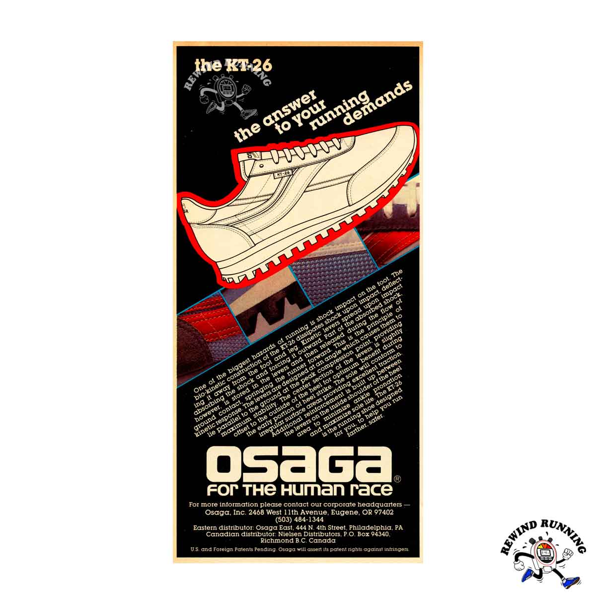 Osaga KT-26 Vintage 1979 Sneakers Running Shoes Print Ad
