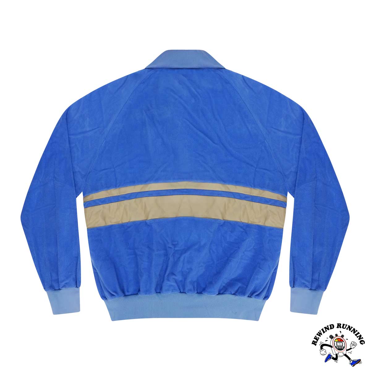 Vintage 1970s / 80s Osaga Running Track Jacket in Blue & Tan