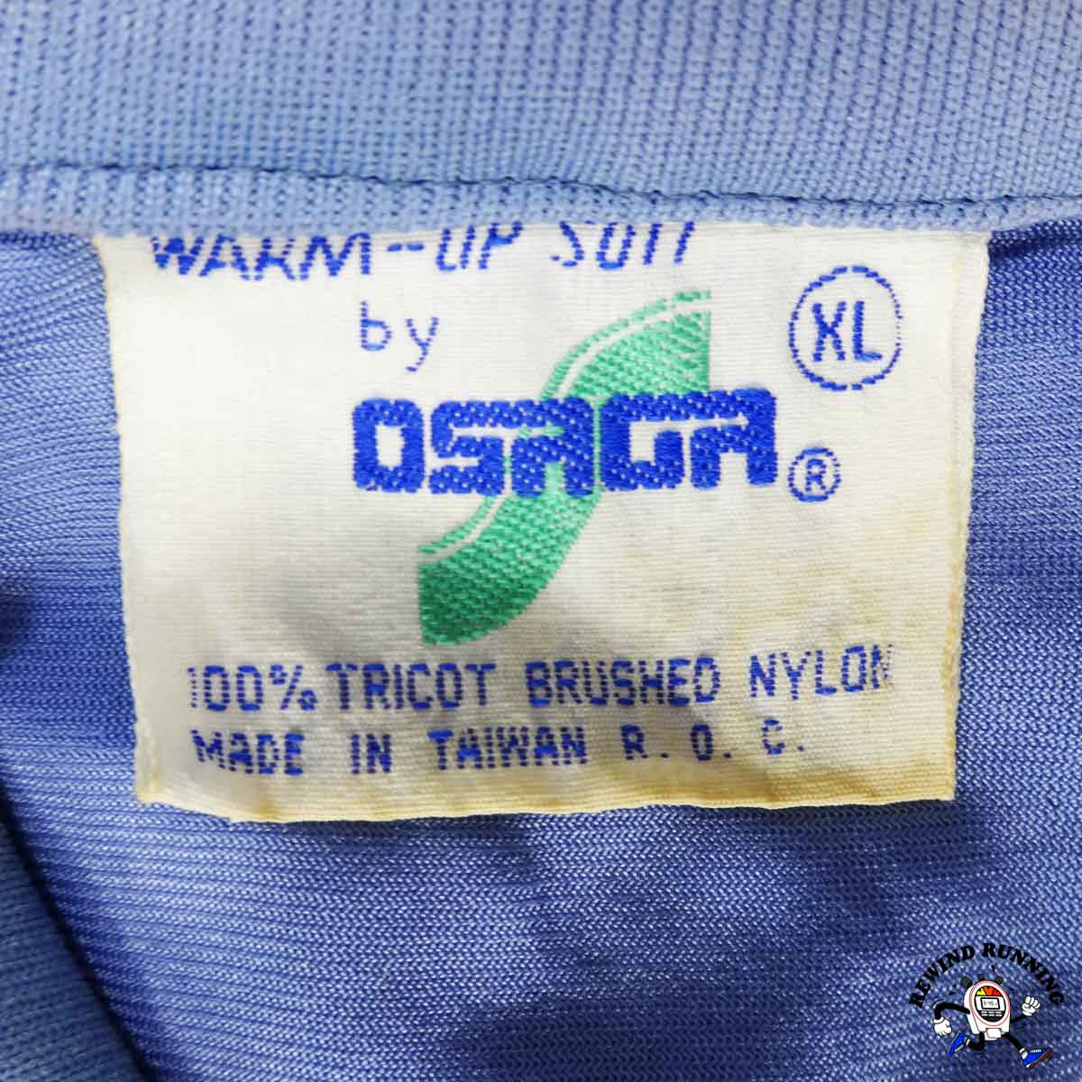Osaga Vintage Men's XL 70s 80s Blue Tan Running Track Jacket