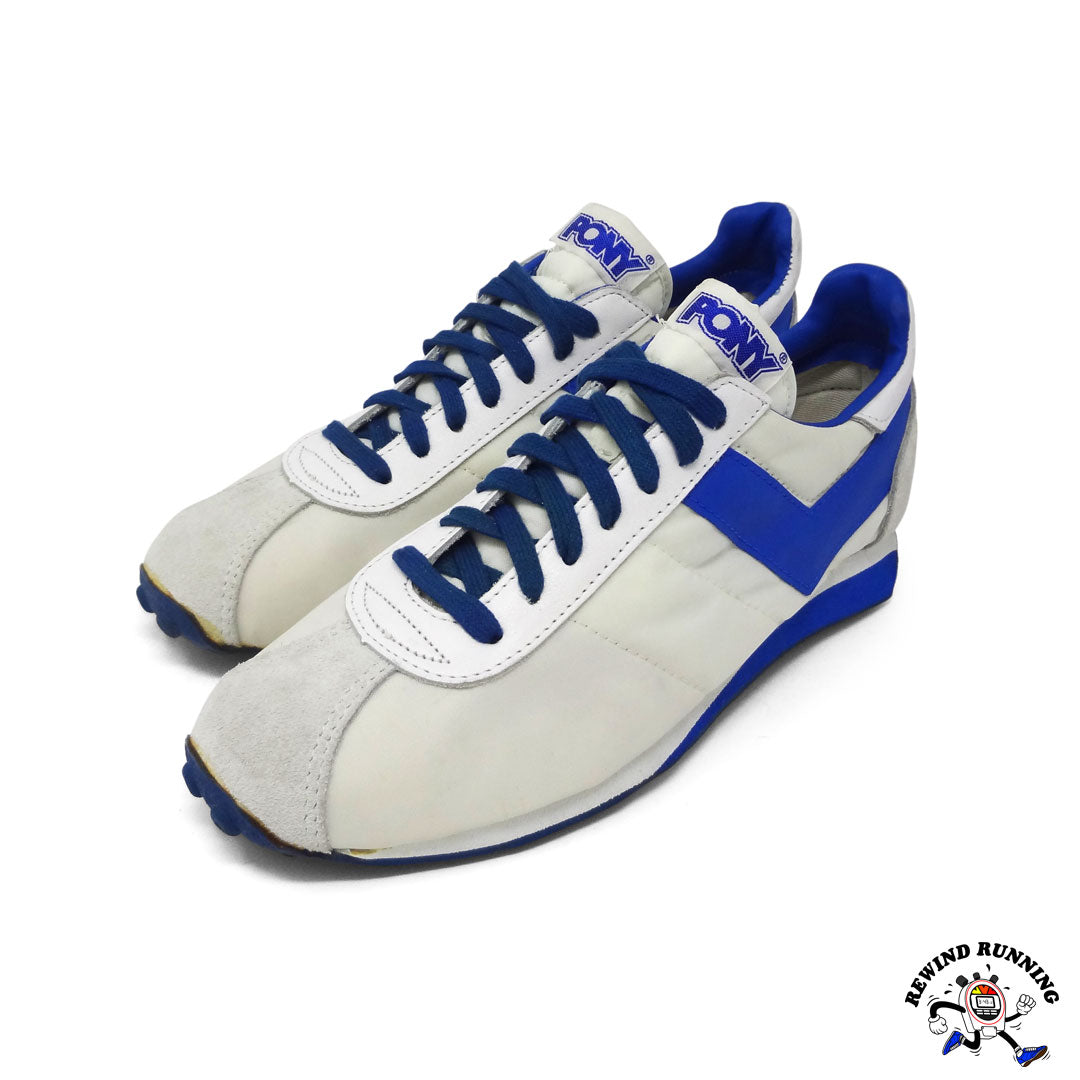 PONY Roadrunner 70s Vintage Men's White Blue Running Shoes Sneakers