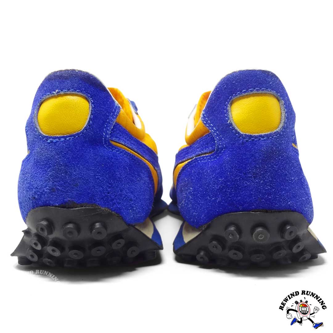 Puma Rocket Vintage 70s 80s Yellow & Blue Running Shoes Sneakers Men's Size 10.5 Rear Heel