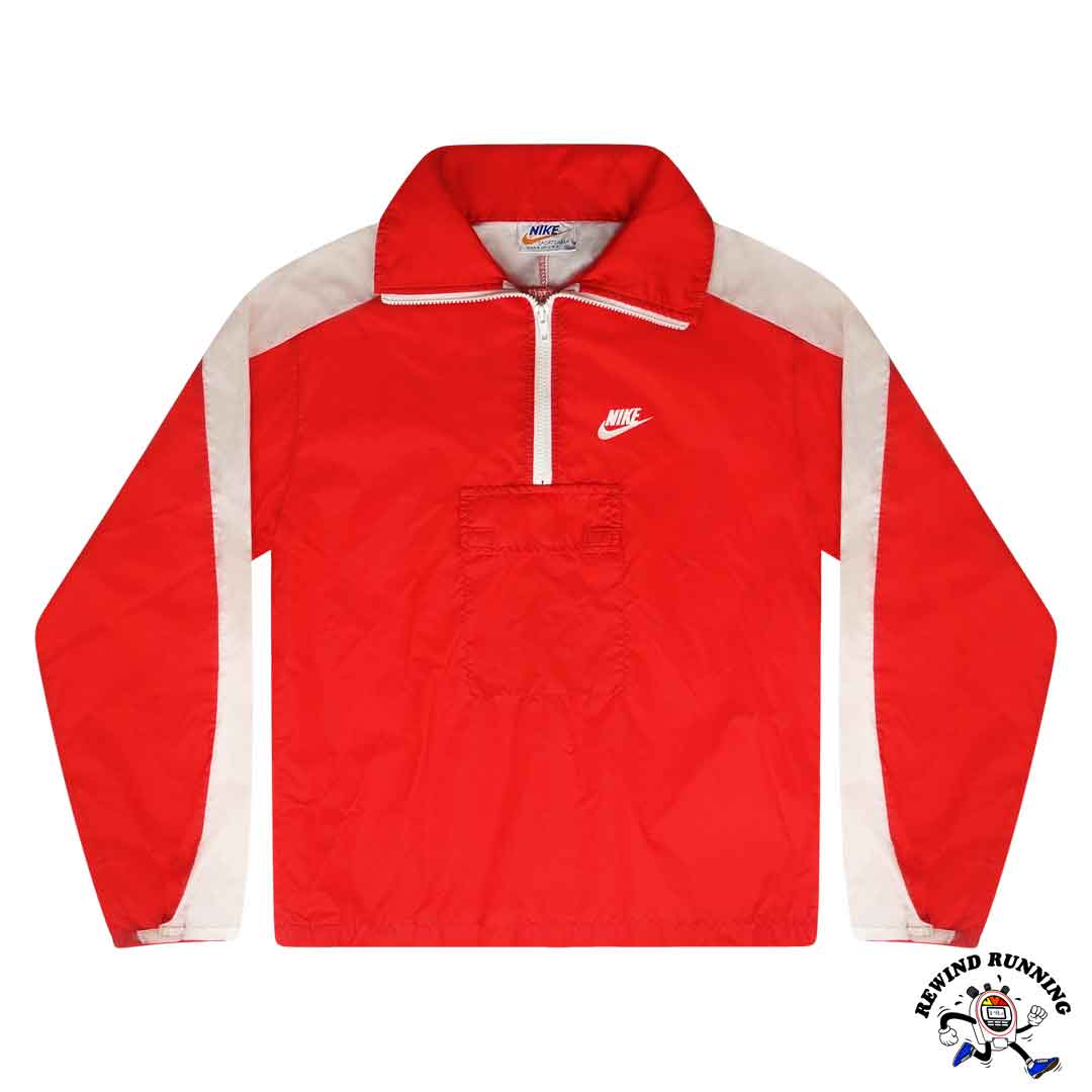 Nike OG Vintage Pullover Windbreaker 70s 80s 'Orange Tag' Red White Track Jacket Anorak Medium