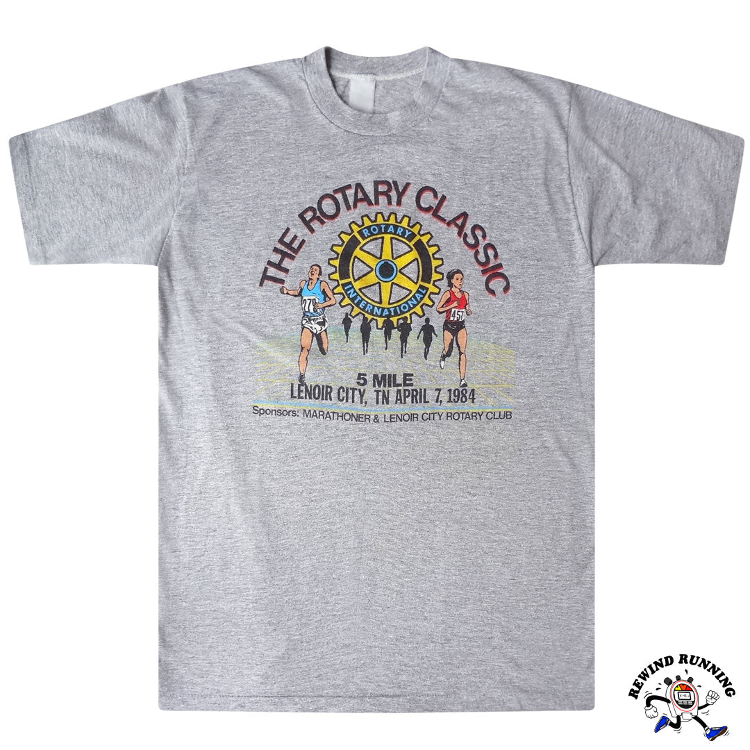 The Rotary Classic 5 Mile Race Lenoir City Vintage Running Men's T-Shirt 80s Size Large