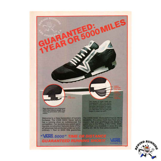 Vans 5000 Vintage 80s Sneakers Running Shoes Print Ad from 1984