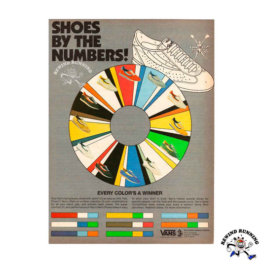 Vans Serio Rare 'Shoes By The Numbers' Vintage 80s Sneakers Running Shoes Print Ad from 1981