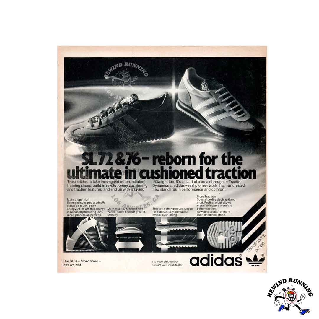 adidas SL72 SL76 1977 Running Shoes 70s Sneakers Print Ad Rewind Running adidas SL72 SL76 1977 Running Shoes 70s Sneakers Print Ad Rewind Running