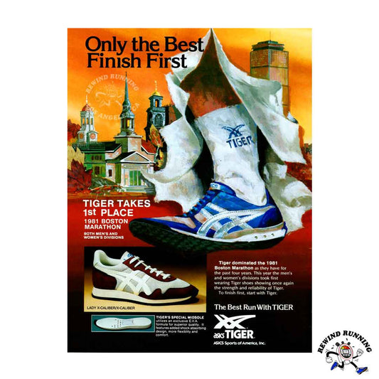 Asics Tiger X-Caliber 1981 Men's Vintage Running Shoes 80s Sneakers Print Ad
