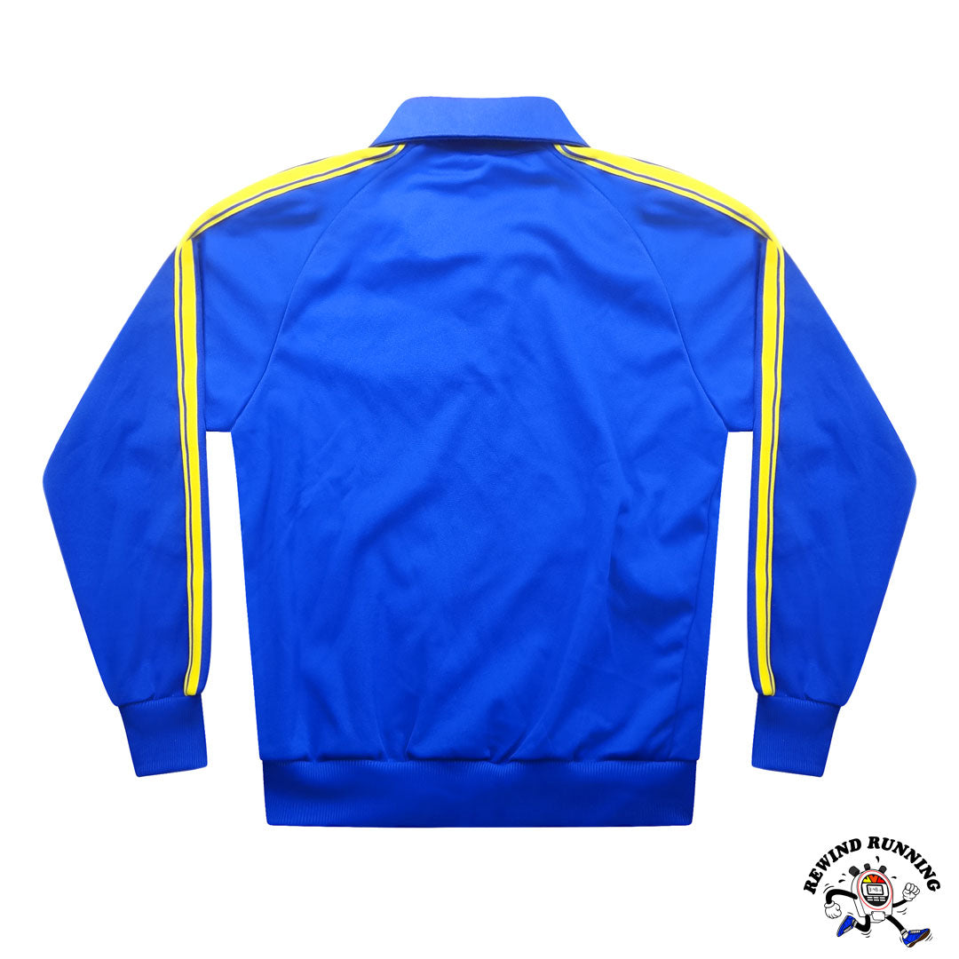 Asics Tiger Vintage 70s 80s Blue Yellow Striped Track Jacket Medium NOS NWT A-8141S Back