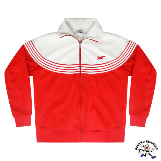 Asics Tiger Vintage Men's 70s 80s Red and White Striped Track Jacket Size Large Front