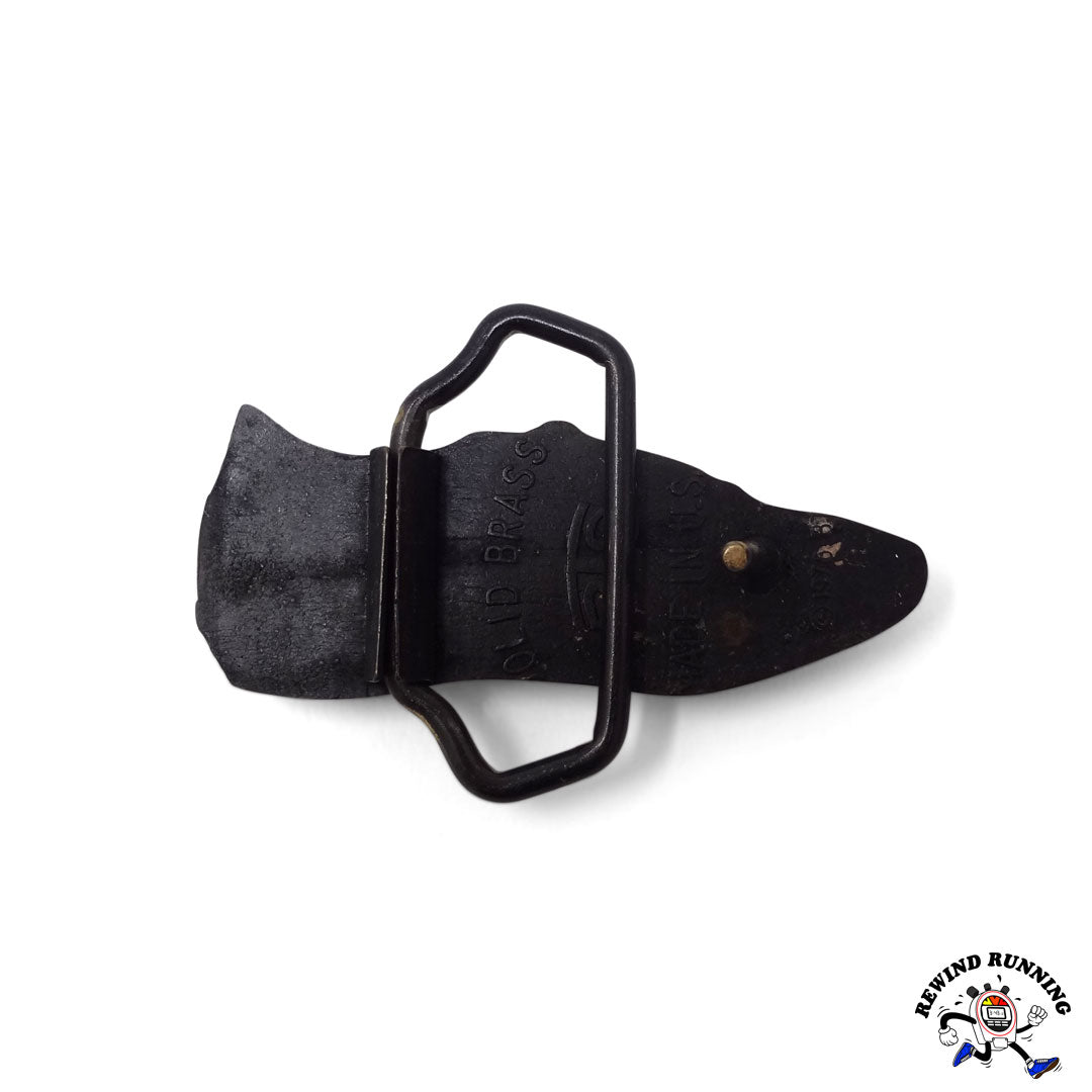 adidas Style Vintage Running Shoe Belt Buckle 1978 Made in USA by BTS Brass Back Side