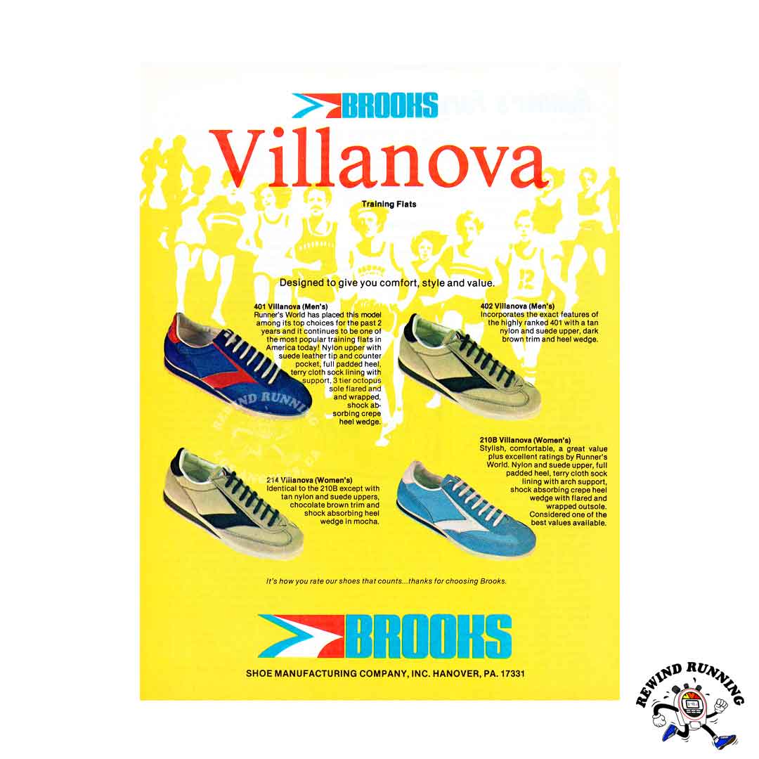Brooks Villanova 1978 vintage sneakers ad – Rewind Running™