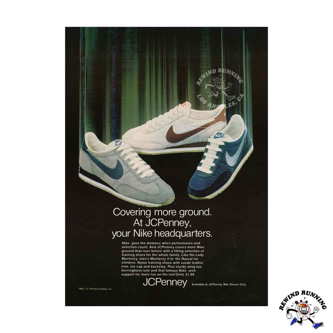 Nike JC Penney vintage sneaker ad from 1982 for the Monterey II, Rascal, and Lady Monterey