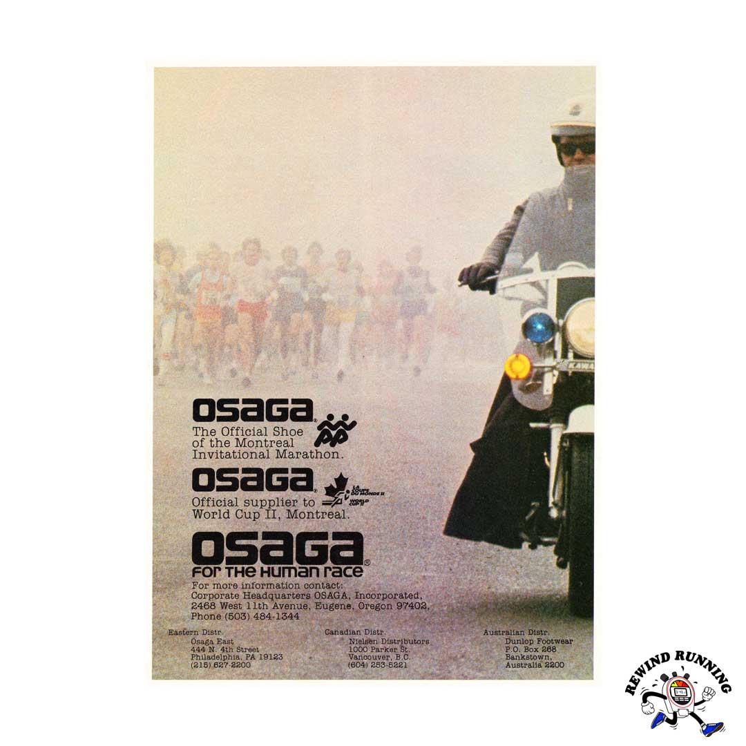 Osaga running shoes 1980 vintage sneaker ad