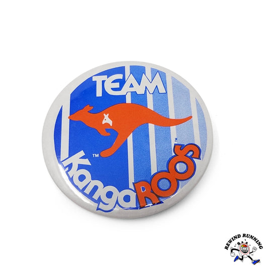 Vintage KangaROOS 'The Original Shoes with Pockets' sneaker brand 1980s ‘Team KangaROOS’ promo pinback button