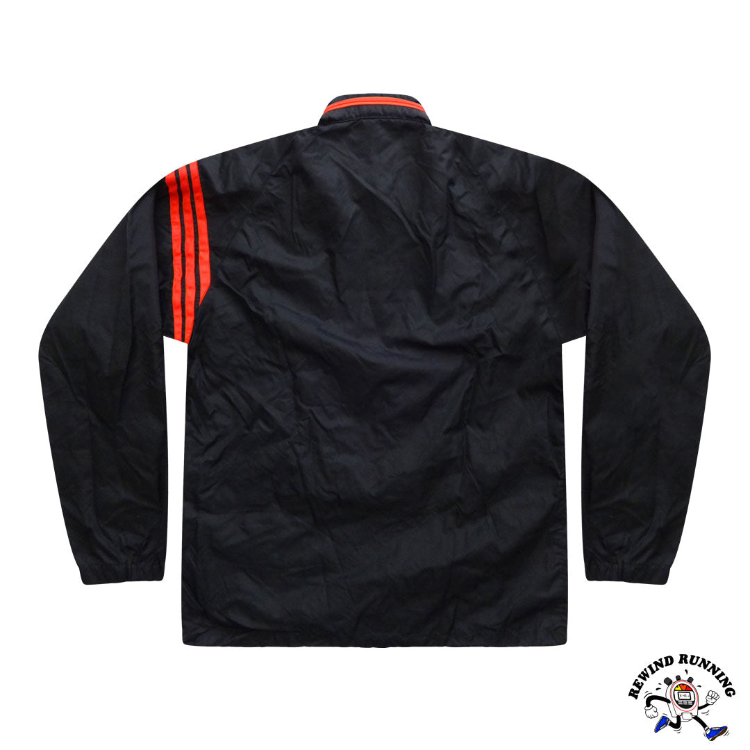 Adidas Vintage 70s 80s Men's M Trefoil Track Jacket Black Orange Zip Descente Back