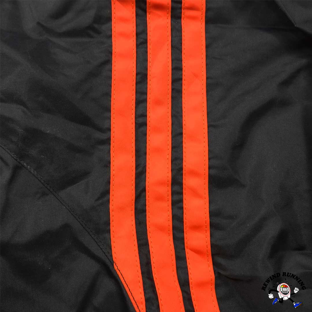 Adidas Vintage 70s 80s Men's M Trefoil Track Jacket Black Orange Zip Descente 3 stripes orange