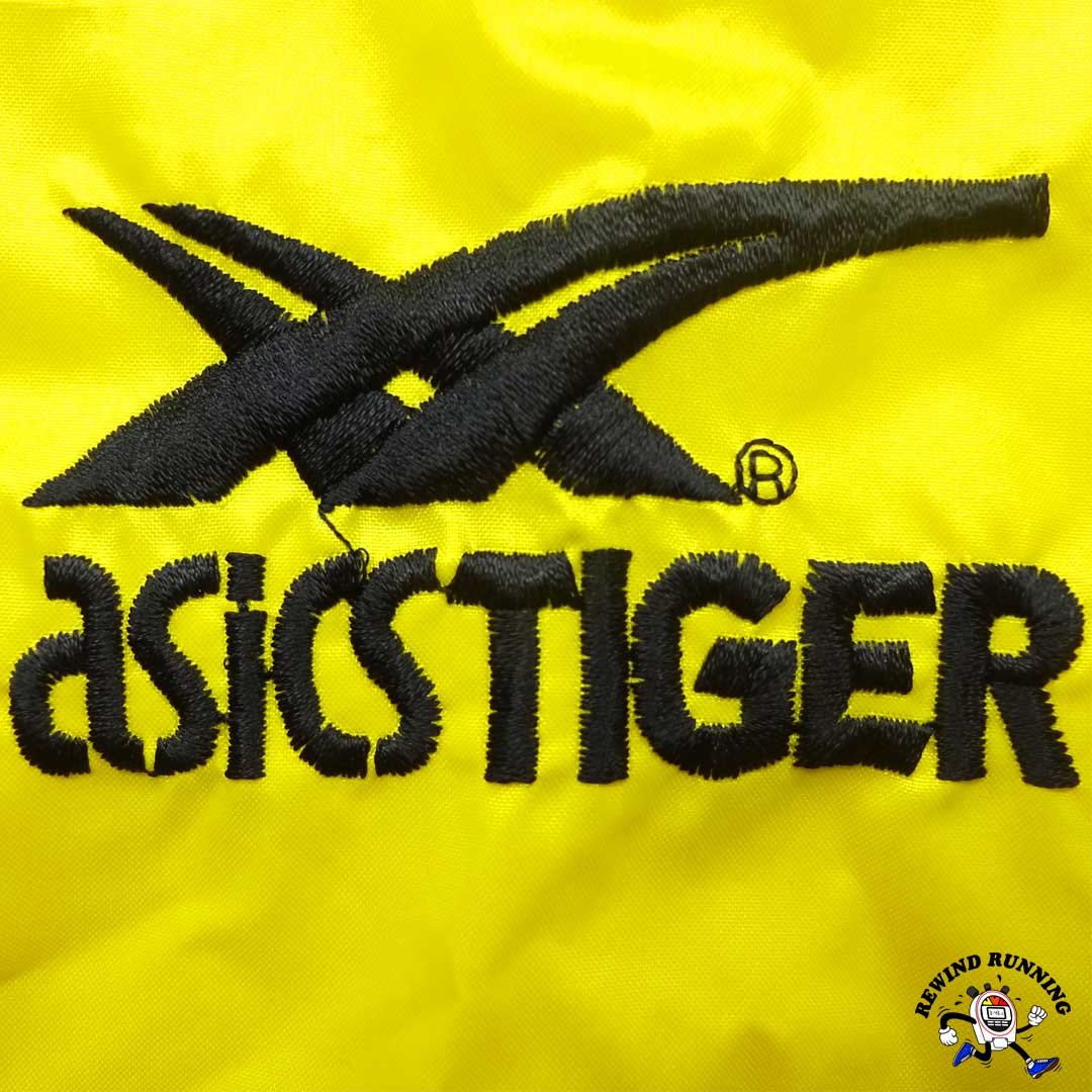 Asics Tiger Vintage 70s 80s Yellow and Black Striped Men's Windbreaker Track Jacket