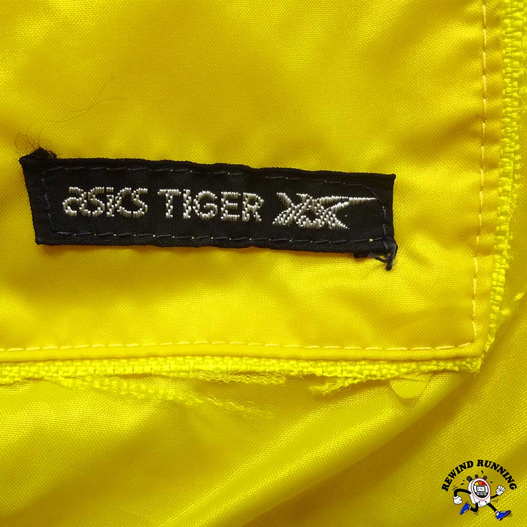 Asics Tiger Vintage 70s 80s Yellow and Black Striped Men's Windbreaker Track Jacket