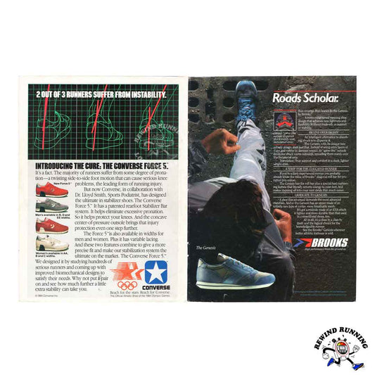 Brooks Genesis Converse Force 5 1984 Vintage Running Shoes 80s Sneakers Print Ad