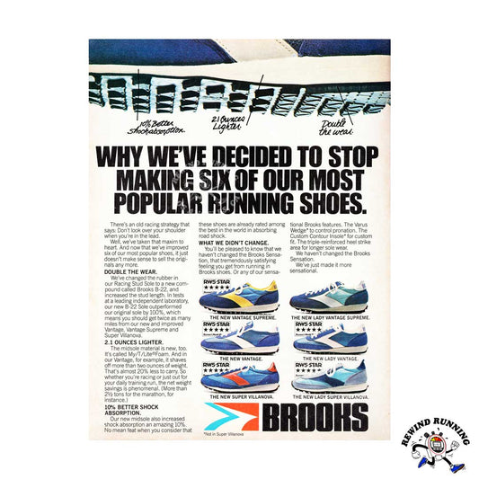 Brooks Vantage & Super Villanova 1980 vintage sneakers ad