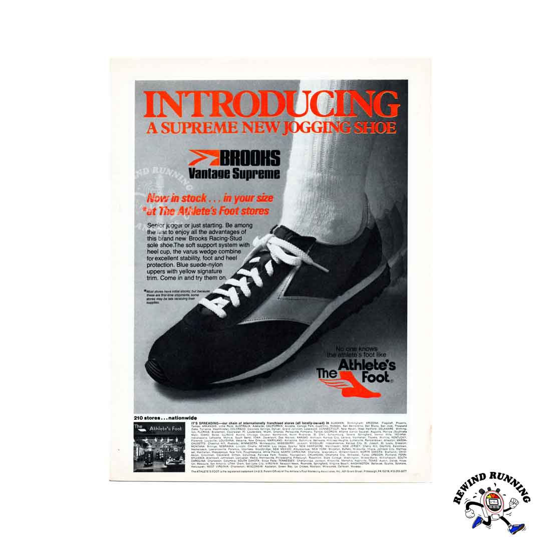 Brooks The Athlete's Foot Vantage Supreme 1978 Vintage Sneaker Print Ad