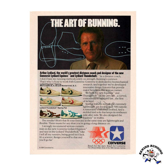 Converse Arthur Lydiard 1984 Equinox and Thunderbolt Vintage Running Shoes Sneaker Print Ad