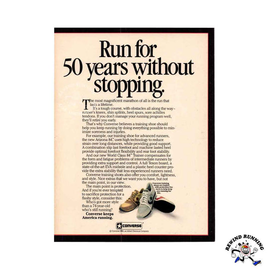 Converse Arizona 84 and World Class 84 vintage running shoes 1980 sneaker print ad